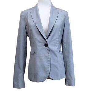 ZARA DUSTY BABY BLUE NOTCHED LAPEL SINGLE BREASTED BLAZER - 2